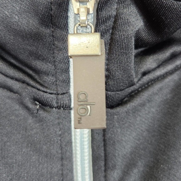 Alo Coolfit Womens Jacket Size XXL Black Athletic Athleisure Workout Yoga - Picture 4 of 13